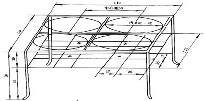 粘結(jié)用坩堝架尺寸圖